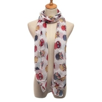 Lady Cartoon Cute Owl Bird Print Scarf Wrap Winter Warm Oversize Shawl Accessories