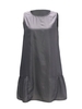 Lady Loose Ruffle Long Pocket Grey Women Mini Tank Dress