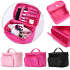 Large Capacity Makeup Storage Bag Nail Cosmetic Box Jewelry Stripe Vanity Case 3 Colors