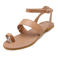 Large Size Clip Toe Buckle Strappy Flat Casual Sandals