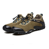 Large Size Cow Split Leather Hiking Shoes Casual Sneakers for Men
