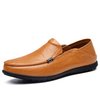 Large Size Men Genuine Leather Hand Stitching Mental Decoration Slip On Loafers
