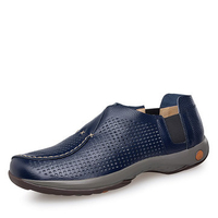 Large Size Men Hole Breathable Wear Resistant Outdoor Slip On Leather Loafers