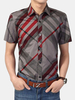 Large Size Mens Spring Summer Stripe Thin Casual Turn down collar Shirts
