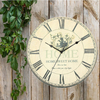 Large Vintage Flower Wall Clock Retro Rustic Rural Design Antique Shabby