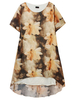 Layer Floral Printed Women Vintage Dress
