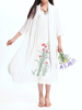 Layer Ink Printed Vintage Solid Quarter Women Dress