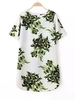 Leaf Printed Casual Women Irregular Hem Mini Dress