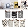 Leather Canvas Storage Basket Bin Toy Clothing Organizer Laundry Bag Case Handle