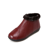 Leather Fur Lining Ankle Boots