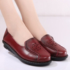 Leather Hollow Out Soft Slip On Flat Breathable Shoes