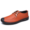 Leather Metal Toe Protecting Flat Lace Up Soft Casual Shoes