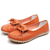Leather Pure Color Lace Flat Soft Casual Comfortable Shoes