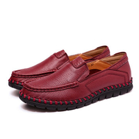Leather Soft Outdoor Stitching Slip On Flat Loafers