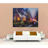 LED House Landscape Lighted Canvas Picture Print Home Wall Art Hanging Decor