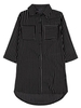 Leisure Cross Stripe Pockets Half Sleeve Women Blouse