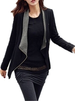 Leisure Women Loose Matching Side Zipper Short Jacket