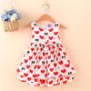 Lemon Heart Pattern Bowknot Sleeveless Dress For Kids Girl
