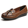 Leopard Genuine Leahter Flat Closed Slip On Soft Loafers