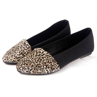 Leopard Print Flat Women Shoes Round Toe Ballet Flat Casual Loafer