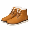 Letter Ankle High Toe Warm Fur Lining Lace Up Boots For Men