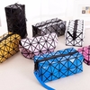 Lingge 3D Diamond Pattern Cosmetic Bag Large Capacity Women Makeup Tools Organizer