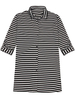Long Sleeve Black White Striped Blouses Loose Top