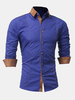 Long Sleeve Buckskin Collar Patchwork Plus Size Cotton Designer Dress Shirt for Men