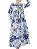 Long Sleeve Printed Vintage Long Maxi Dress For Women