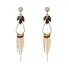 Long Tassel Earrings Rhinestone Gold Drop Earrings