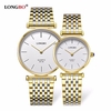 LONGBO Couple Watch Stainless Steel Rhinestone Waterproof Watch