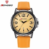 LONGBO Men Watch Leather Stainless Steel Sport Outdoor Waterproof Watch