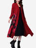 Loose Abstract Printed Long Sleeve Vintage Women Cardigan