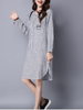 Loose Casual Long Printed Stripe Cotton Women Dress