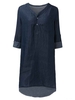 Loose Casual V Neck Street Long Sleeve Women Denim Shirt Dress