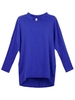 Loose Casual Women O Neck Long Sleeve Asymmetric Solid Blouse