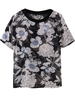Loose Chiffon Floral Short Sleeve O-Neck Women Blouse