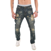 Loose Cotton Frayed Jeans