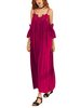 Loose Crochet Lace Cold Shoulder V-neck Cami Maxi Dress For Women