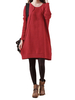 Loose Elegant Women Stripe Long Sleeve Thicken Knitted Dress