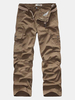 Loose Fit Solid Color Multi-pocket Overalls Cotton Cargo Pants For Men
