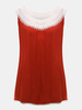 Loose Lace Crochet Patchwork Round Neck Sleeveless Shirt For Women