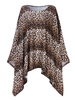 Loose Leopard Print Irregular Off Shoulder Batting Sleeve Dress