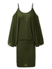 Loose Off Shoulder Sexy Batwing Solid Mini Dress