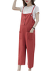 Loose Pants Big Pockets Buttons Fly Suspender Pants For Women