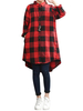 Loose Plus Size Plaid Lapel Long Sleeve High Low Shirt For Women