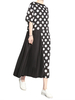 Loose Polka Dot Pleated Patchwork Half Sleeve Chiffon Dress For Women