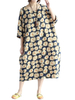 Loose Printed Half Sleeve Pockets Midi Dress For Women
