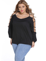 Loose Sexy Off Shoulder Pure Color Long Sleeve Blouse For Women