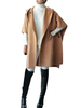 Loose Solid Batwing Sleeve Woolen Long Poncho Coat Cloak Outwear For Women
